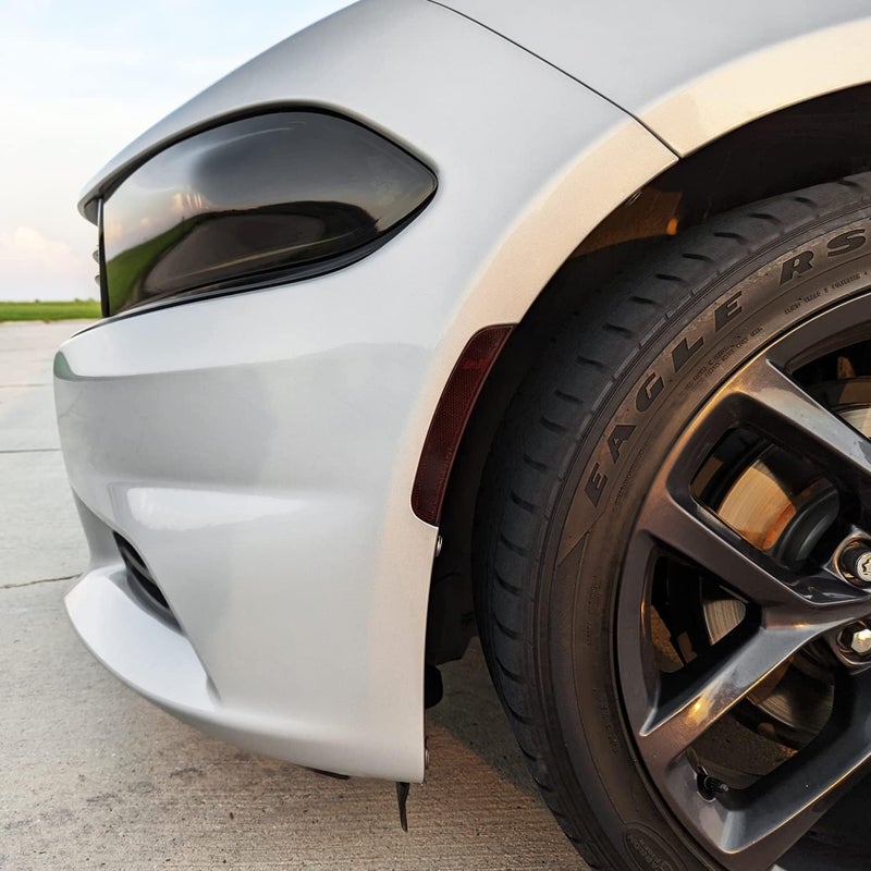 SlickMod PreCut Vinyl Smoke Tint for 2015-2022 Dodge Charger Front & Rear Side Markers (20% Dark Smoke, 4. Sidemarkers) - Image 4